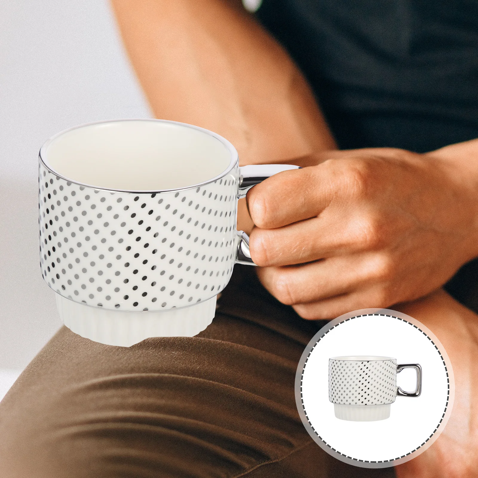 

Large Capacity Ceramic Mug Coffee Cup Milk Cup Vintage Style Smooth Rim Easy Maintain Water Mug 350ml Large Coffee Mugs