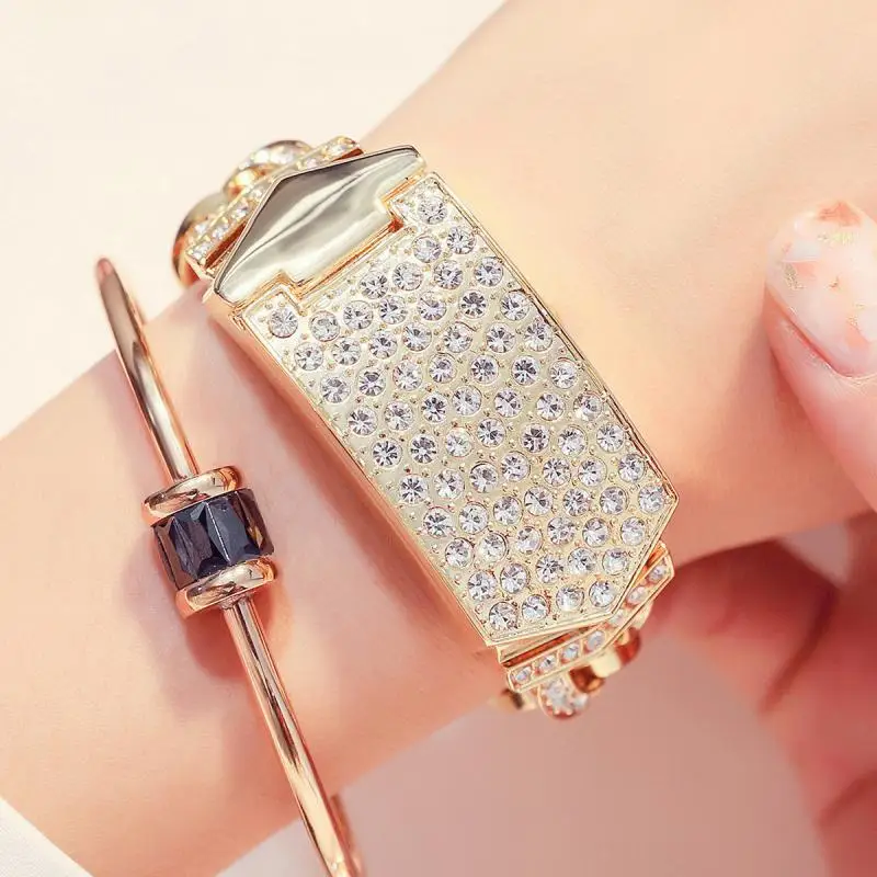 

Diamond Watches Woman 2024 Famous Brand Unique Gold Female Wristwatches Crystal Small Dial Ladies Watches Montre Femme