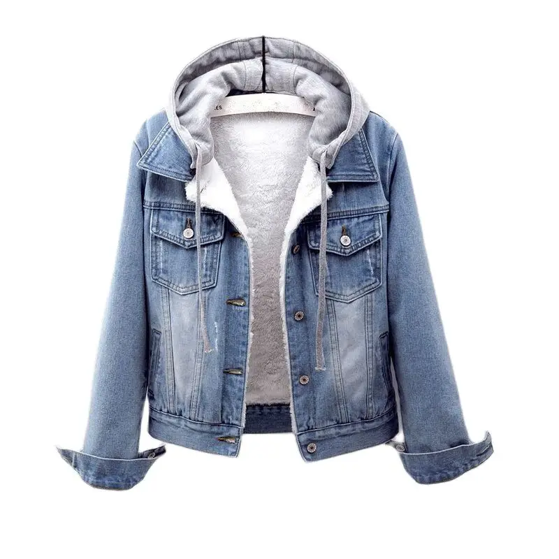 

Jackets Women Winter Denim Detachable Female Spring Autumn Sleeveless Wild Tops Short Girls Blue Outerwear Long Coat Streetwear