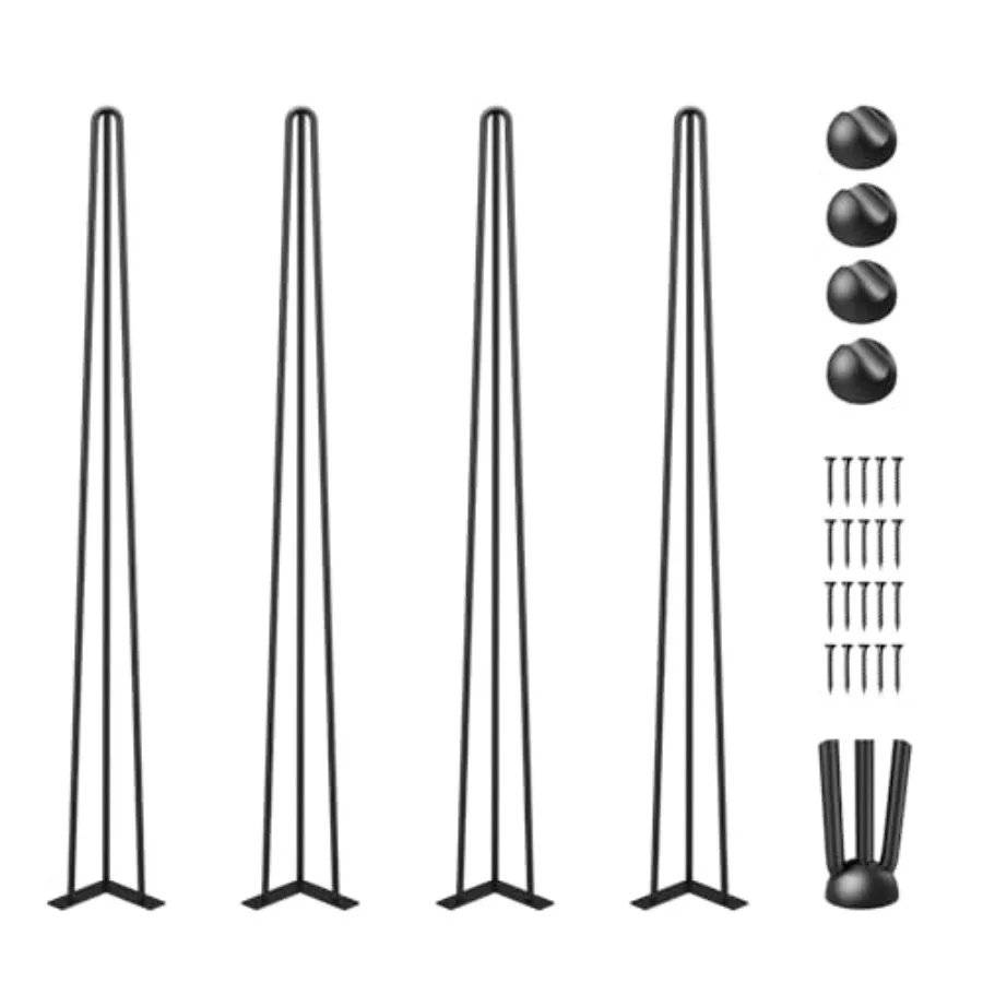 

Ножки для стола Happybuy Hairpin, 36 дюймов, черные, комплект из 4 штук, грузоподъемность 220 фунтов на каждую ножку, 3-стержневые ножки Hairpin для скамьи/стола