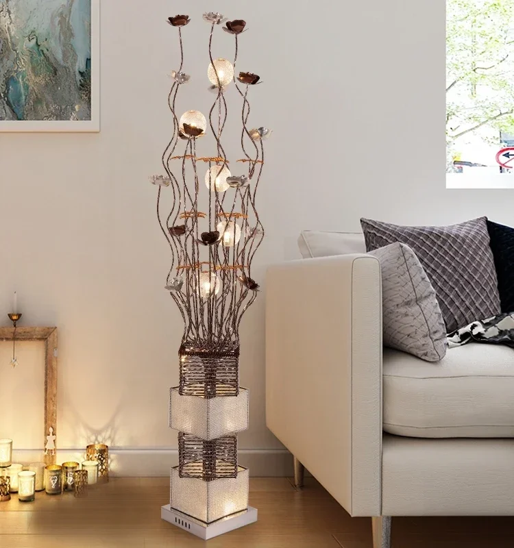 

3D vase decoration, internet famous floor light, intelligent voice living room, sofa, dimming floor light, bedroom