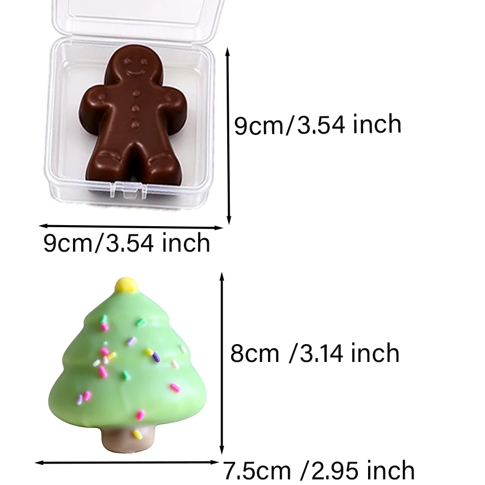 New Crispy Squishy Christmas Gingerbread Man Chocolate ASMR Toy Crunch Sound Stress Relief Fidget Toy Healing Party Gift Relieve