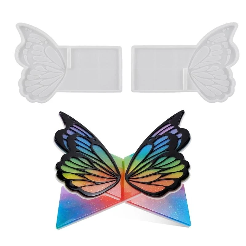 

652F Creative Silicone Butterfly Bookshelf Resin Mold Unique Bookrack Ornament Mould Artistic Book Rack Making Molds