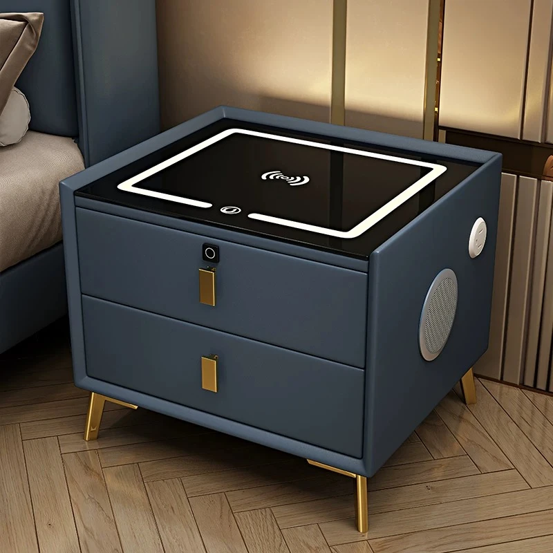 Beige Secret Night Stands Modern Farmhouse Storage Choice Bedside Table Compartment Mesa Lateral Mesa De Noche Furniture Room
