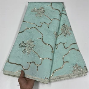 Tecido De Renda De Tule Africano, Brocado Nigeriano De Cetim, Renda Jacquard Dourada, Vestido De Festa De Casamento De Costura, Pano Das Mulheres, PL194, 2023 8 principais vendas tecido seda cetim - №7