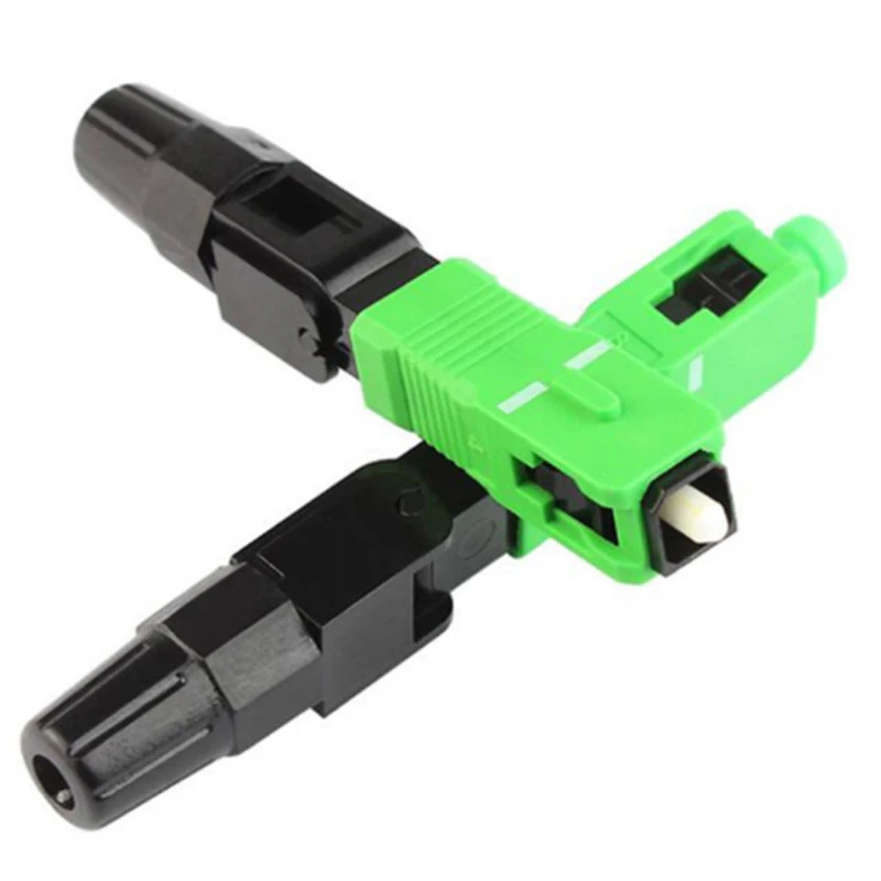 10pcs SC APC Fiber Optic Fast Connector Single Mode Fiber Optic Adapter FTTH Fiber Quick Connector Field Assembly