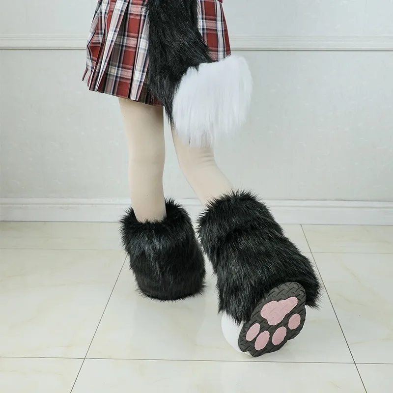 Animal Claw Shoes Cosplay Halloween Party Costume Accessories Suitable for Comic-Con Cute Bear Claw Plush Anime Accessories