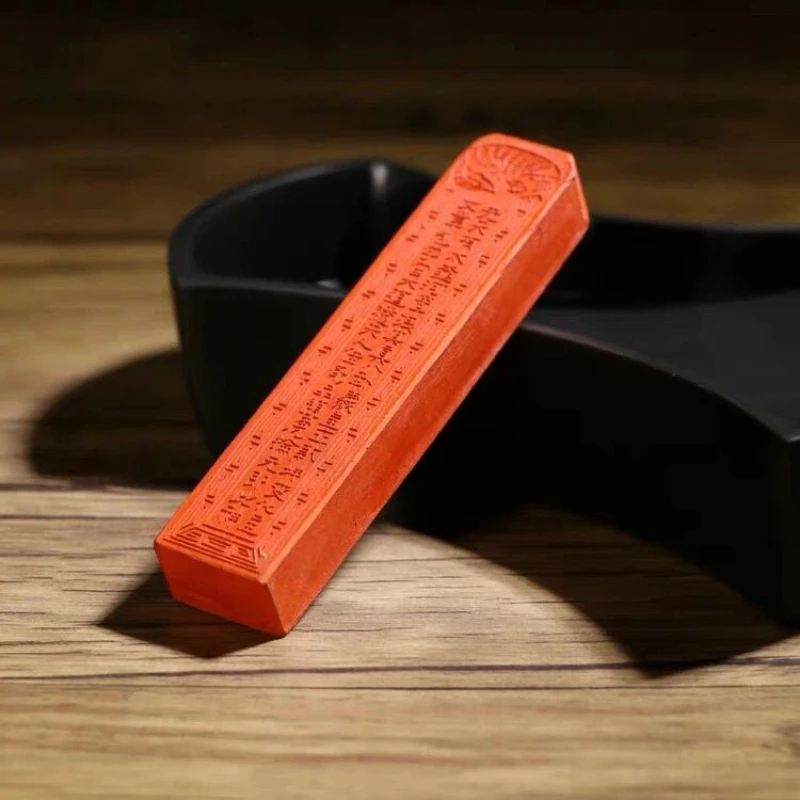 

Chinese Calligraphy Anhui Ink Block Cinnabar Ink Stick Red Color Writing Traditional Painting Grinding Inkstick Art Stationery