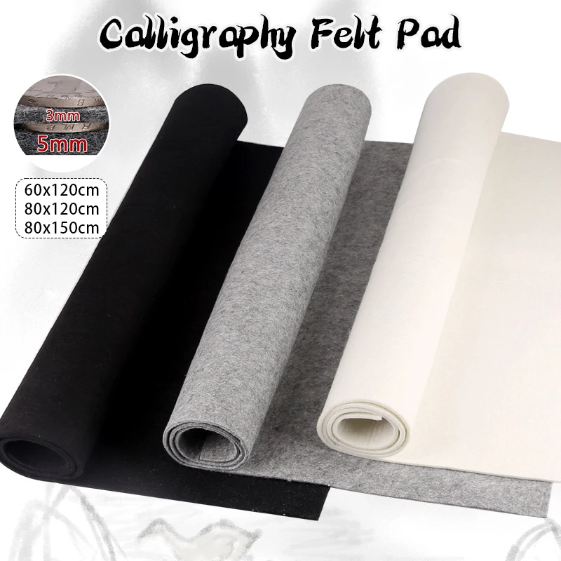 Tapete de Feltro Macio para Caligrafia e Pintura, 3mm 5mm de Espessura, 60x120cm, Portátil, para Iniciantes, Acessório para Costura e Escrita DIY