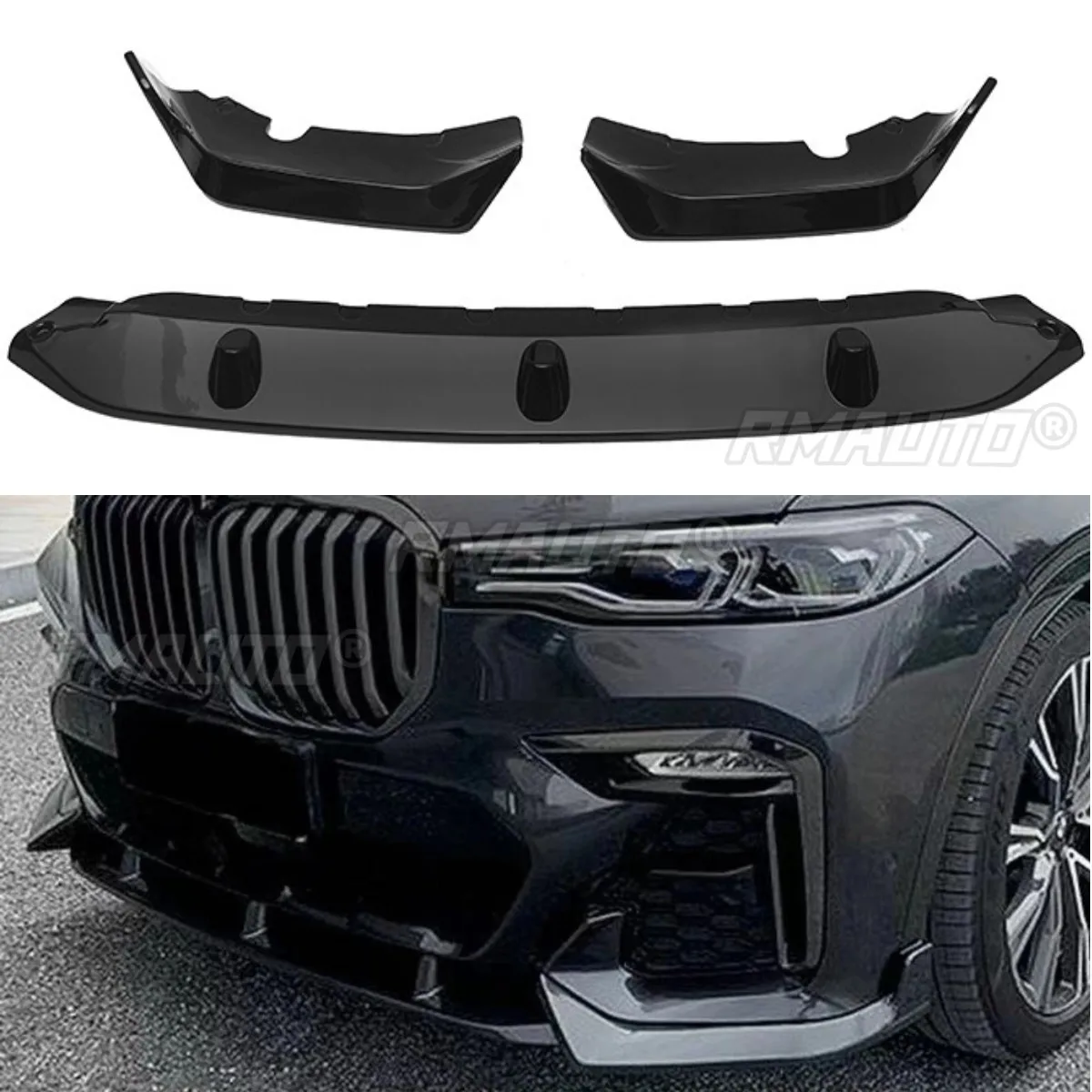 Car Front Bumper Lip Splitter Diffuser Spoiler Bumper Guard Protector Body Kit For BMW X7 G07 2019-2022 Exterior Accessories