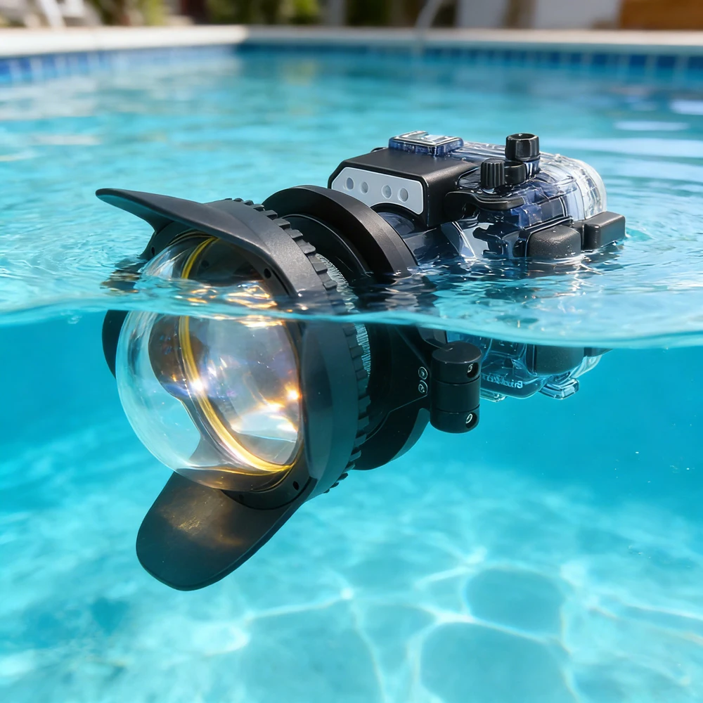 

Seafrogs 40m diving case For Sony RX100 Mark 6 with 4.3-inch wide-angle lens cover with Lens adapter ring Red filter