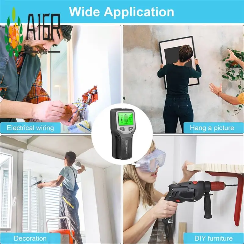 A16R-5-In-1 Studs Metal  Wall Scanner AC Wood Finder Cable Wires Depth Tracker Electric Box Finder Wall  Reusabl