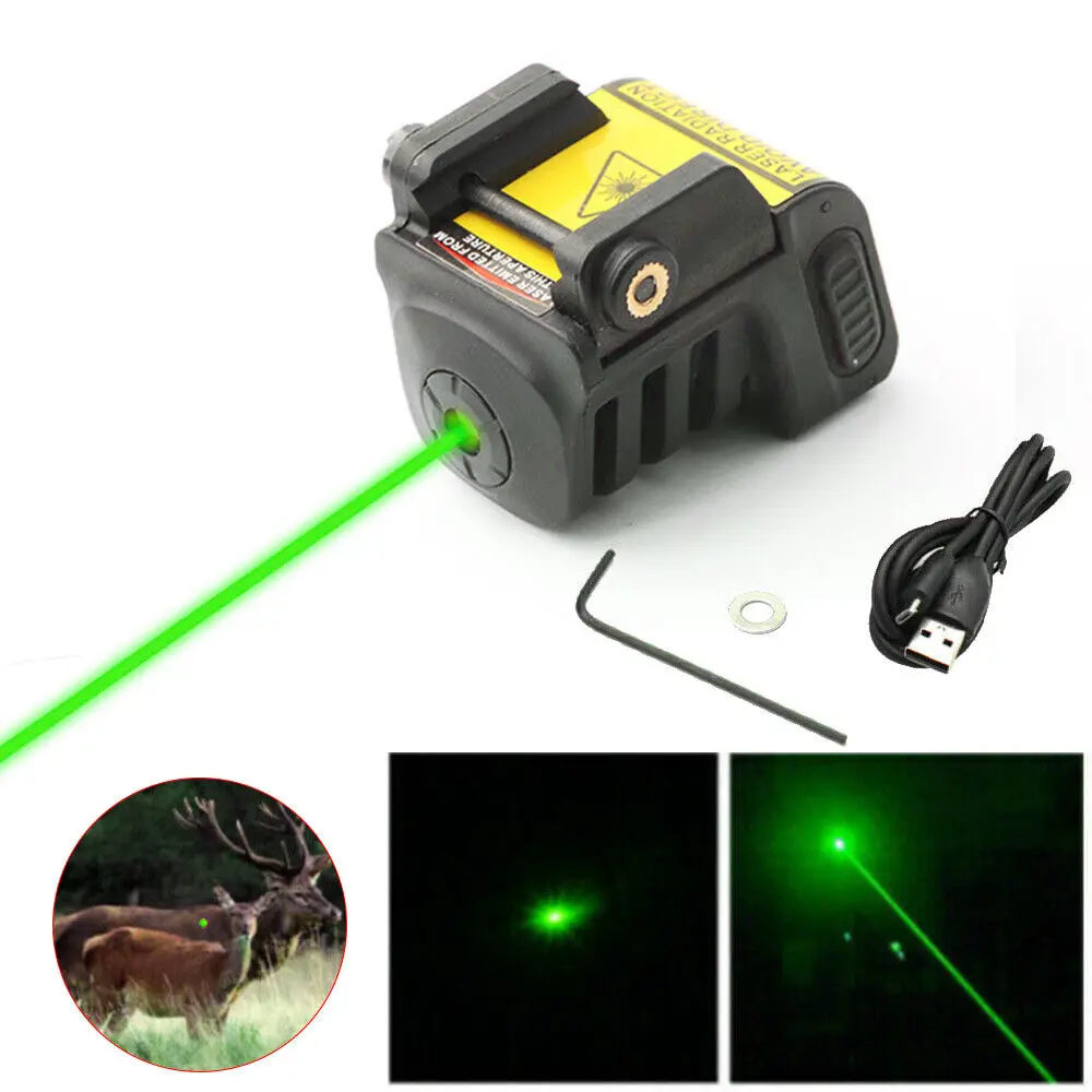 

USB Rechargeable Green Laser Sight For 17 18c 19 21 26 Pistol Gun Glock Pointer Beam Tactical Green Laser Sight Accessories