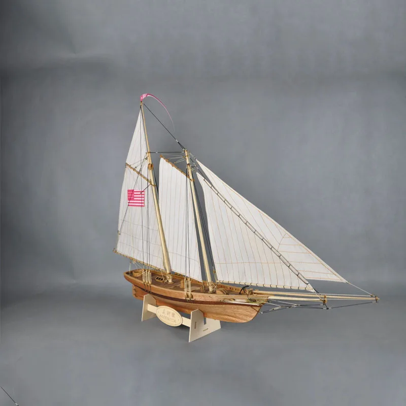 

1/66 America Sailboat Model Kit Wooden DIY Handmade Ship Model Ornaments Gift Naval Battleship Model Toy