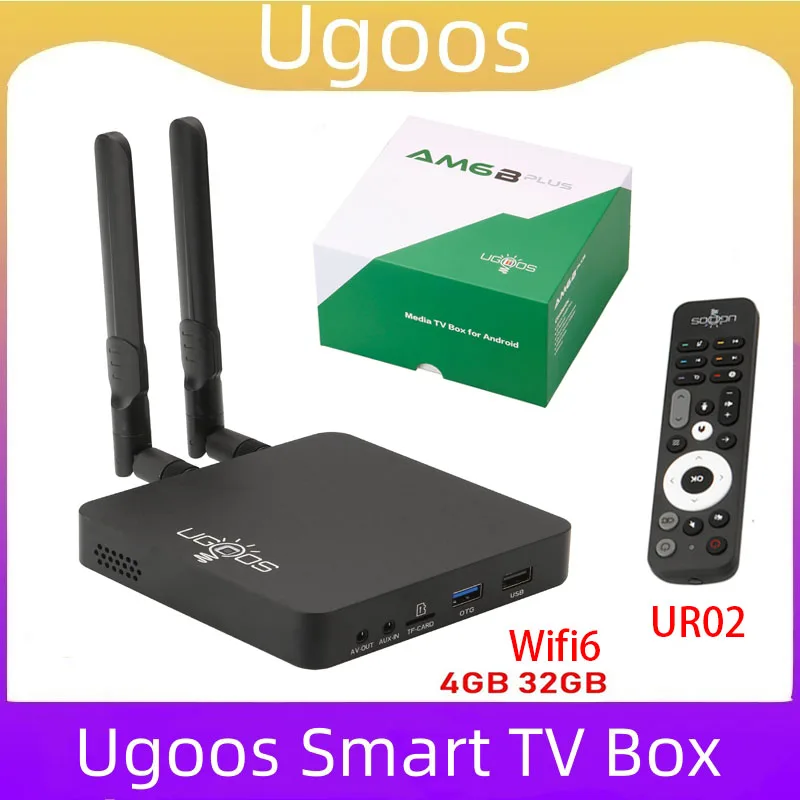 

Оригинальная умная ТВ-приставка UGOOS AM6B PLUS Amlogic S922X-J 2,2 ГГц Android9.0 4 ГБ 32 ГБ WIFI 6 1000M телеприставка 4K медиаплеер