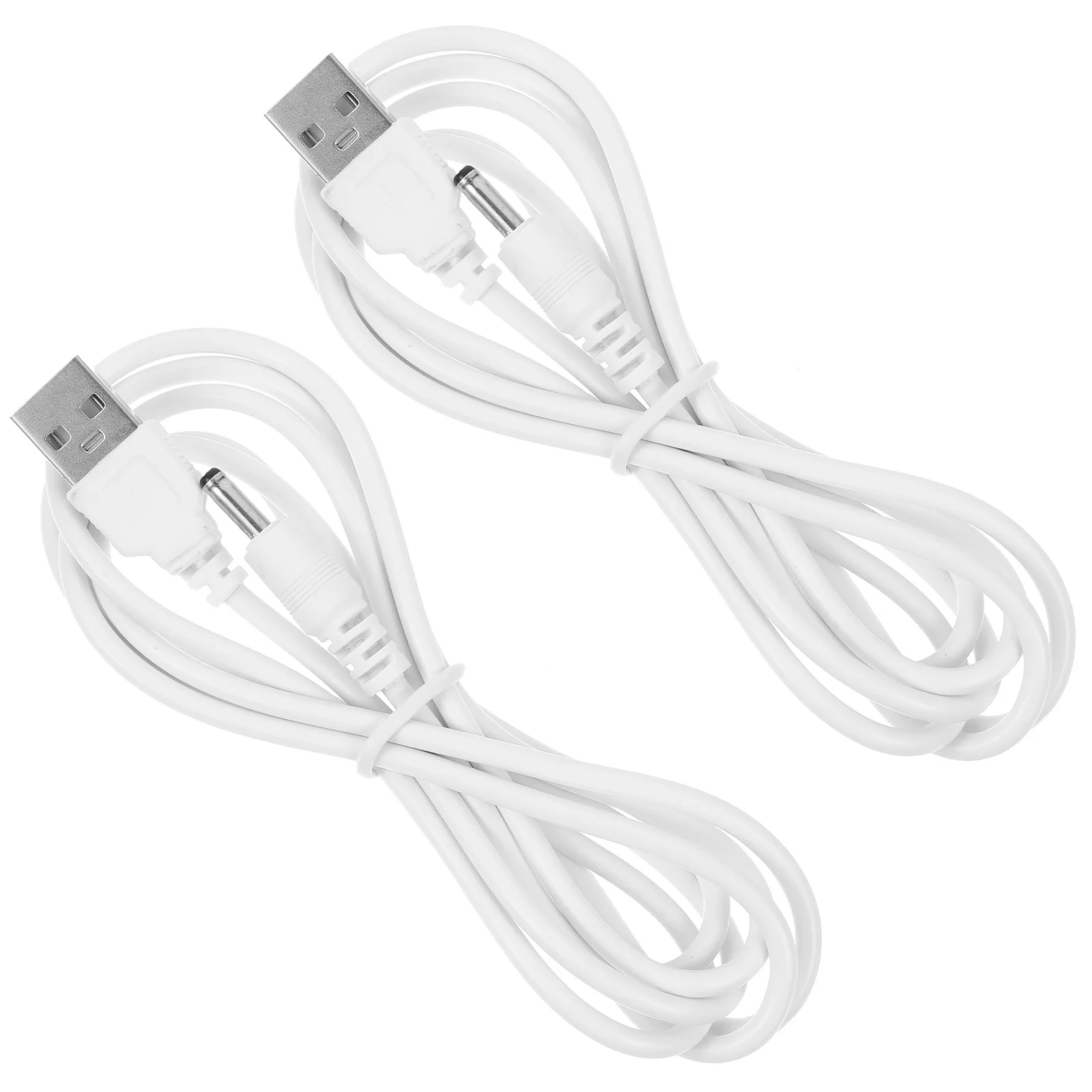 

2 Pcs 1.5M Black USB to .5*1.35mm Charging Cable for Table Lamp Fan Tablet Universal Cord Adapter