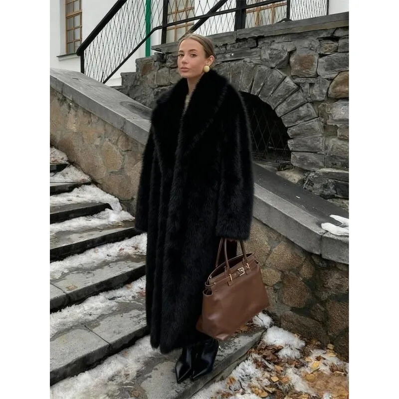 

Men's Faux Leather Long Coat H 52376 Mink Style Warmth Bearing Cross-Border Men's Outerwear Spring 2026 Other Fur Type