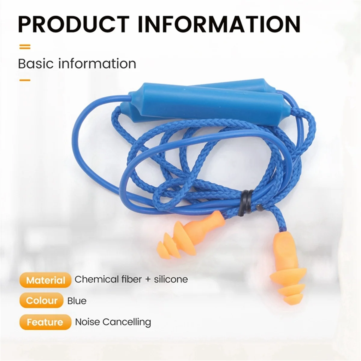 Earphone Bluetooth Ear Plugs for Work, Noise Suppression, Hearing Protection,Construction Sites, Noisy Places Orange