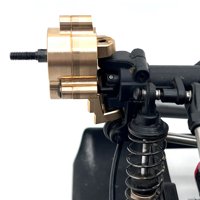 AS96-RC Car Upgrade Brass Front Axle Steering Cup + Gear Cover Kit For 1/10 YK4107 RC Car Upgrade Accessories