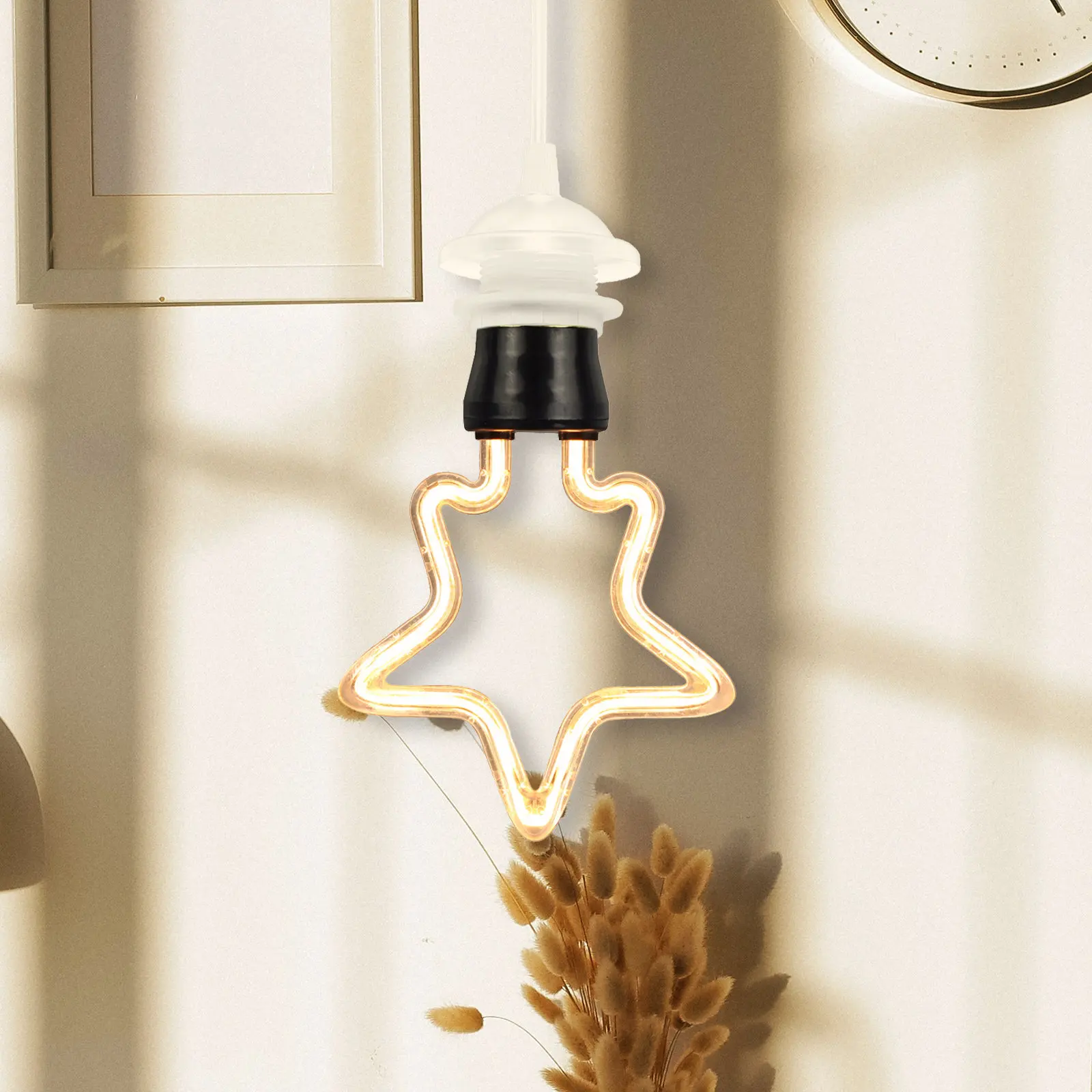 2Pcs E27 Ceiling Lamp Holder Metal ABS Farmhouse Pendant Light Kit Adjustable Cable Rotatable Socket for Indoor Ambient Task