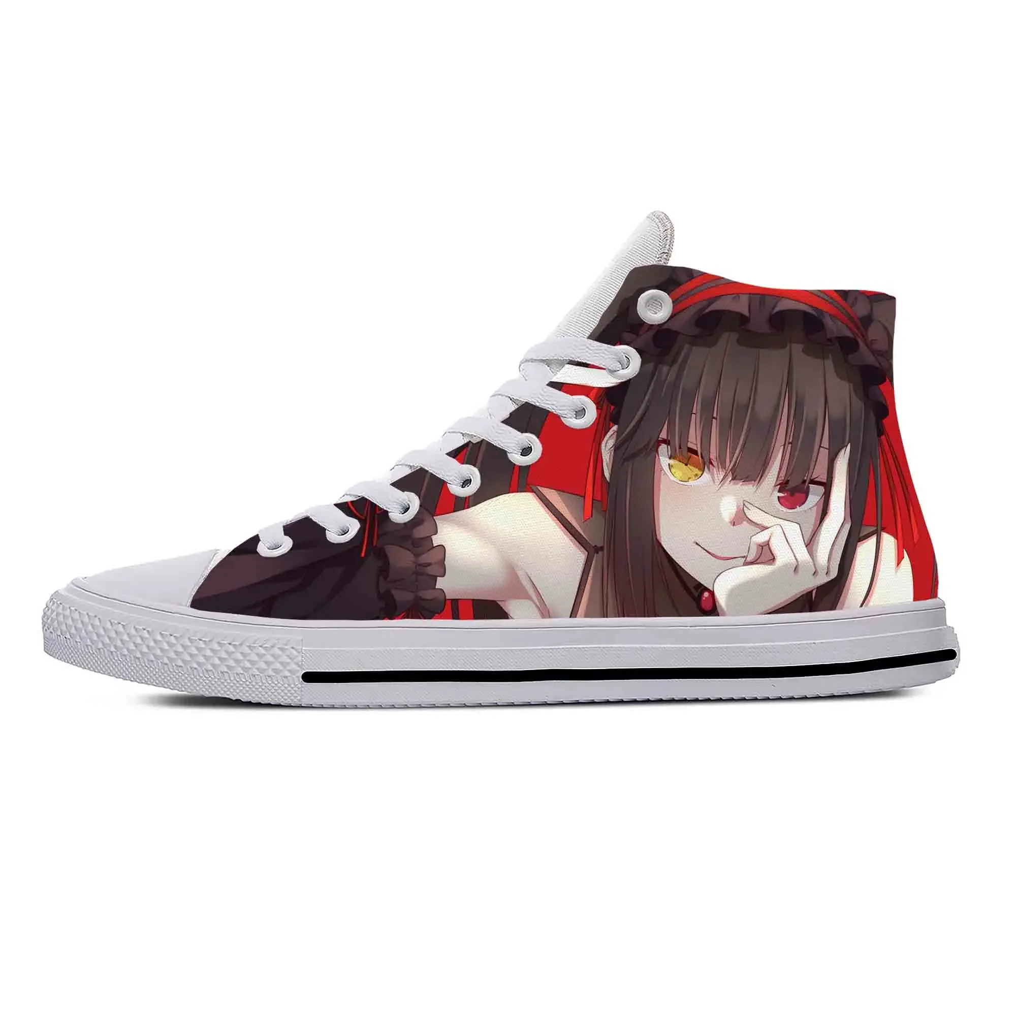 

Anime Cartoon Manga Date A Live Tokisaki Kurumi Casual Cloth Shoes High Top Lightweight Breathable 3D Print Men Women Sneakers