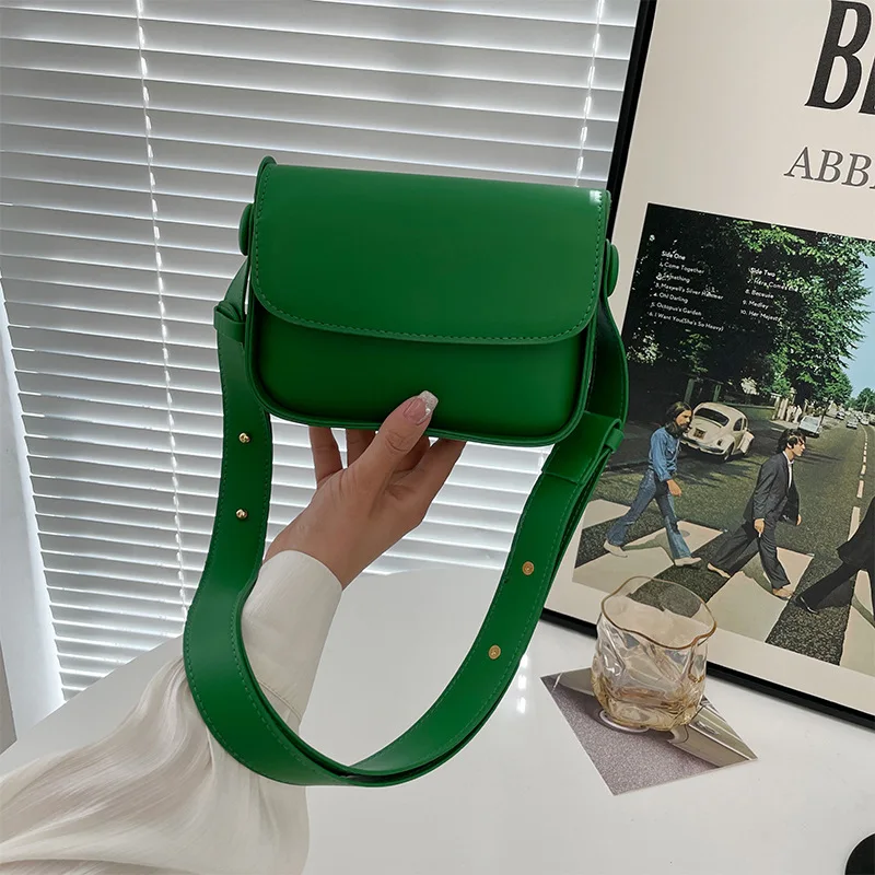 Fashion Trend Crossbody Bags for Women 2023 Green Solid Flap Shoulder Bag Designer Handbags and Purses Small Women Messenger Bag