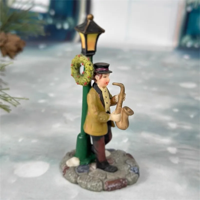 Resin figure mental psychological sand table game box court therapy man playing saxophone