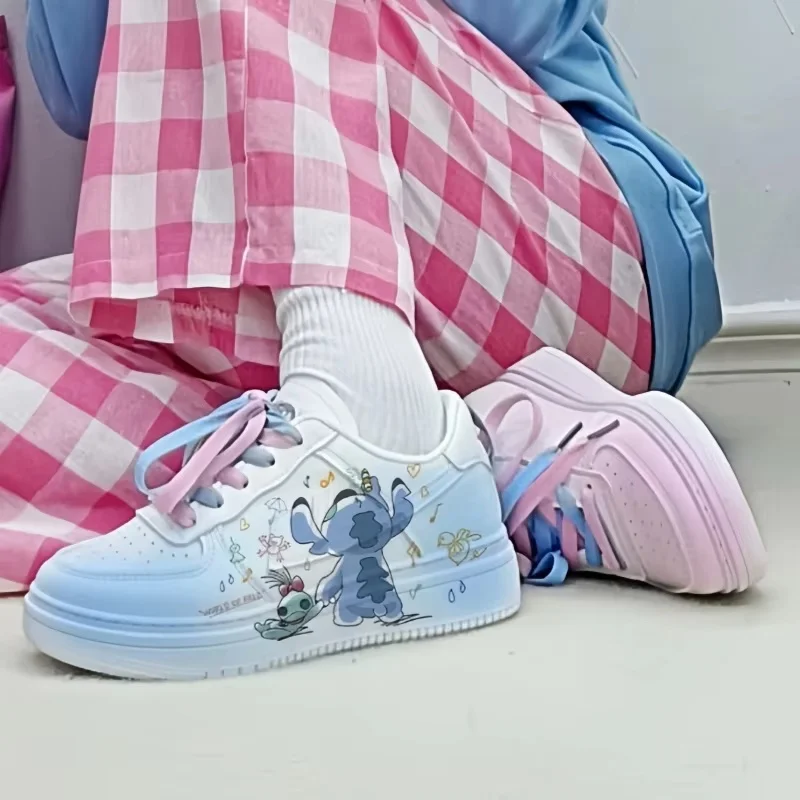 2025 New Hot Stitch Disney Anime Xangel Sneaker Versatile Couples  Cartoon Board Shoes Cute Summer Breathable Leisure Shoes Gift