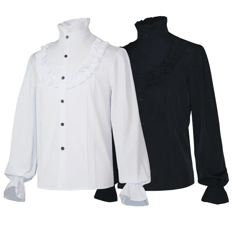 زي تنكري لأمير العصور الوسطى العتيق للرجال ، قميص القراصنة ، نهضة الخنادق ، الإدواردي الفيكتوري ، زي فارس الفايكنغ