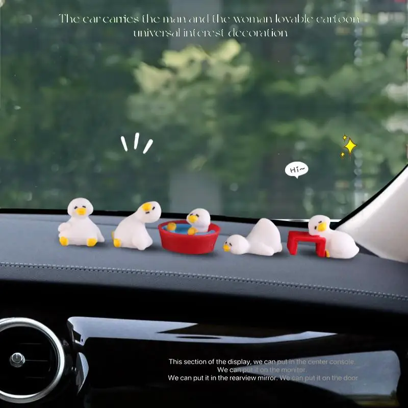 Adoráveis Mini Figuras de Patos: Acessórios Divertidos para Painel de Carro e Aprimoramento de Interiores Fofos