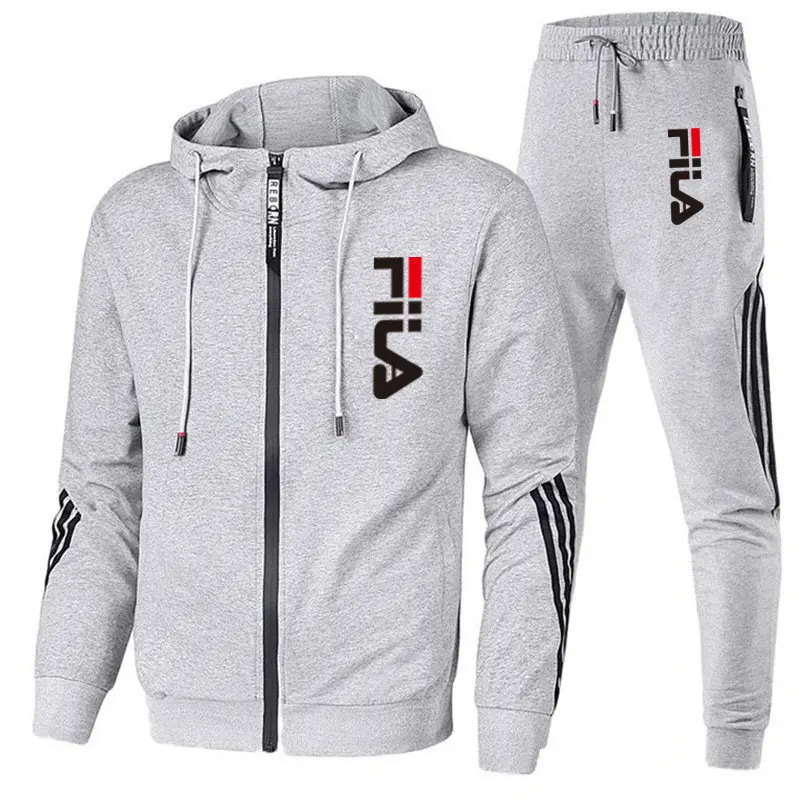 Men Autumn Sport Sweatshirt Suits Casual Outdoor Zipper Jackets and Sweatpants Jogging Set Male Fleece Hoodie Tracksuit