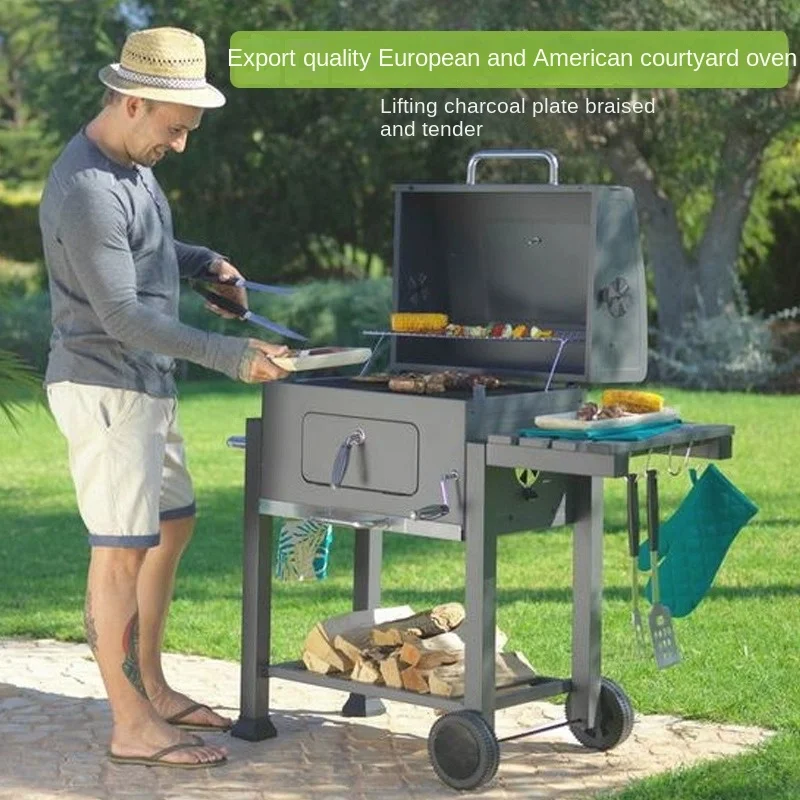 AOMETER European and American courtyard barbecue stove, home large charcoal BBQ, smoke stew barbecue stove, outdoor Barbecue