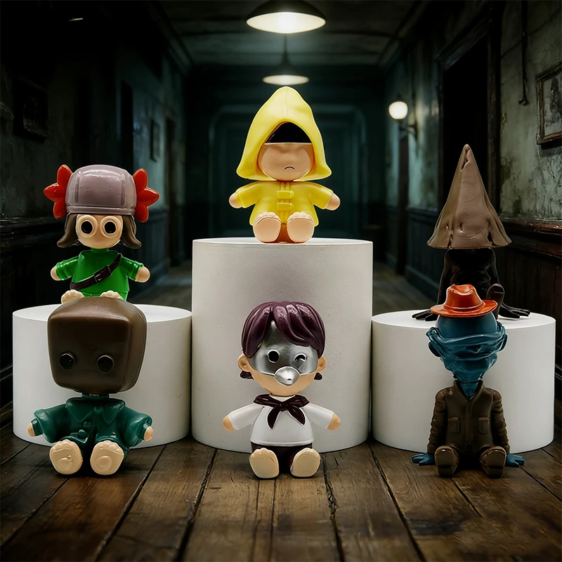 Nuevo Set de 6 Figuras de Anime Little Nightmares, Figura de Acción Mono, Figura de Acción de PVC del Juego de Anime, Muñeco de Acción, Regalo para Fans