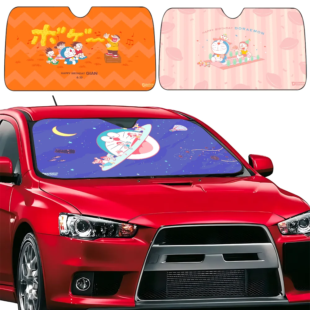 

Cartoon D-Doraemon Car SunShade Windscreen Front Window Visor 70x130cm Sun Visor Solar Protect Plaid Gift Novelty Car