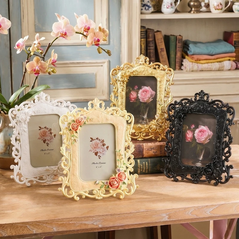 Resin Art Gallery - Retro Picture Frame,Mini Antique Ornate Photo