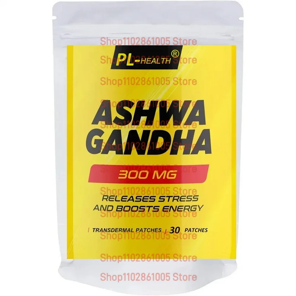 Ashwagandha Transdermal Patches Mood Support, Stress, Energy, and Focus Support  - 30 Patches One Month Supply