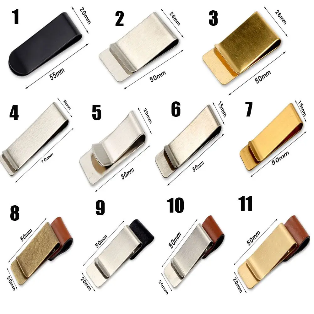 Stationery Convenient Metal Notebook Holder Handmade Leather Brass Pen Folder Stainless Steel Clips