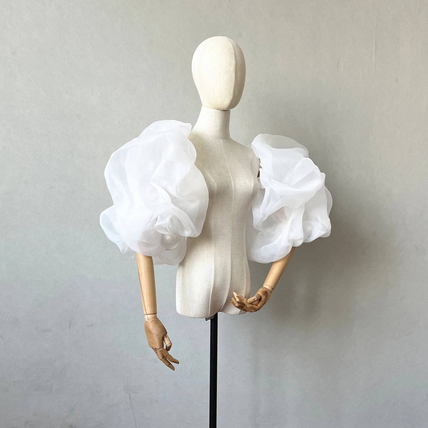 Bolero branco elegante removível para vestido de casamento, acessórios nupcial Puff, mangas destacáveis, festa de casamento, Dreamlike, 2023