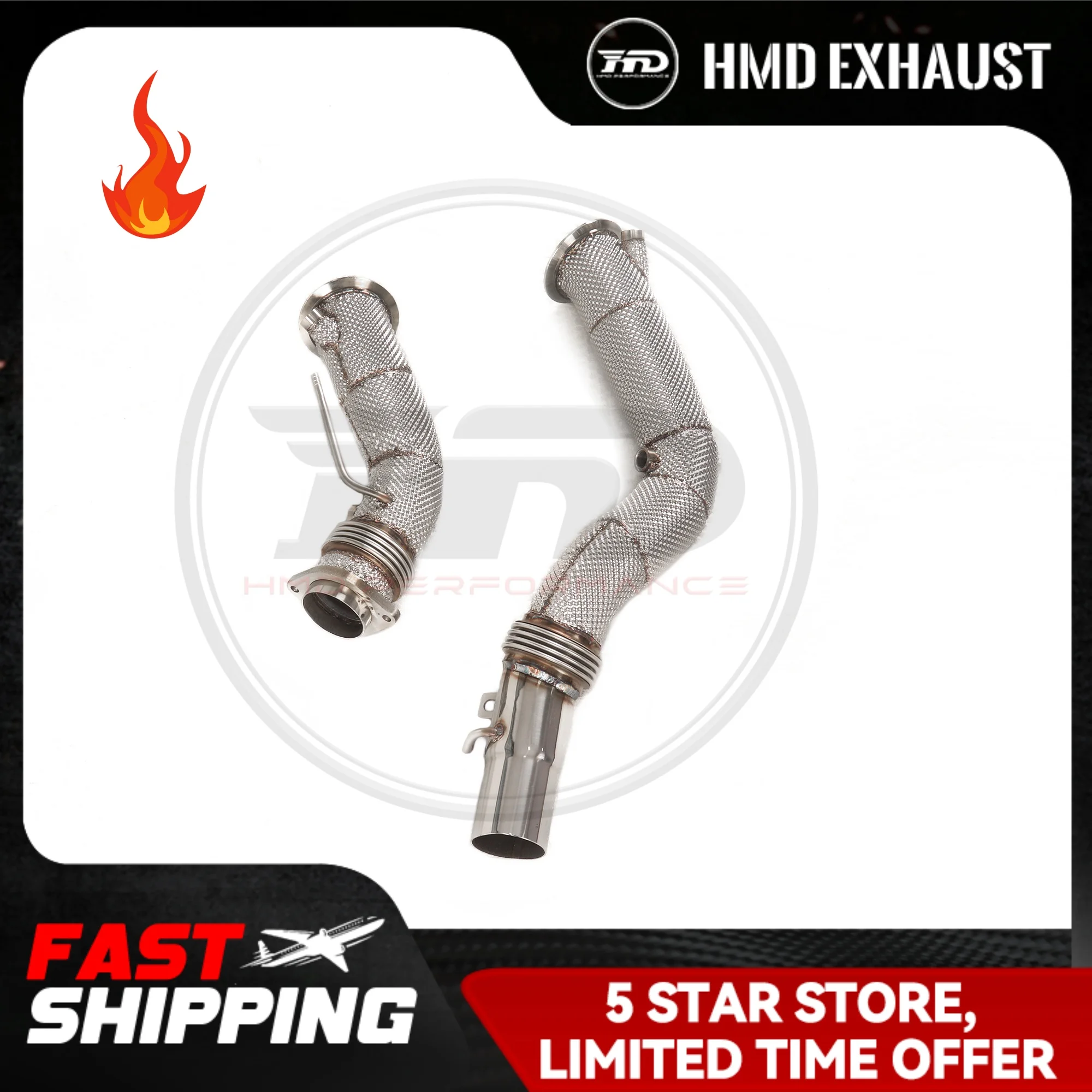 

HMD Stainless Steel Exhaust System High Flow Performance Downpipe For BMW M3 M4 F80 F82 OPF Auto Parts