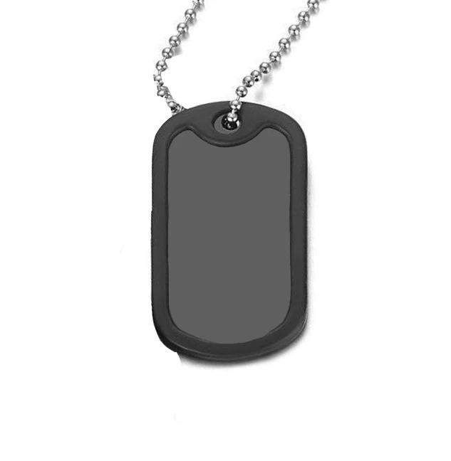 Personalized Stainless Steel Dog Military Army Tags Customized Laser Engraved Name Character Photo Picture Bead Chain Necklace