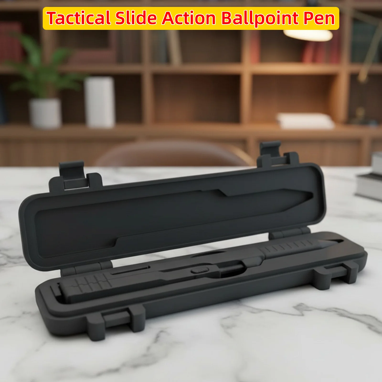 

Тактическая шариковая ручка Slide Action с футляром, многоразовая ручка с гладкими чернилами, тактическая ручка с 3D-печатью — тематическая ручка для использования в офисном столе