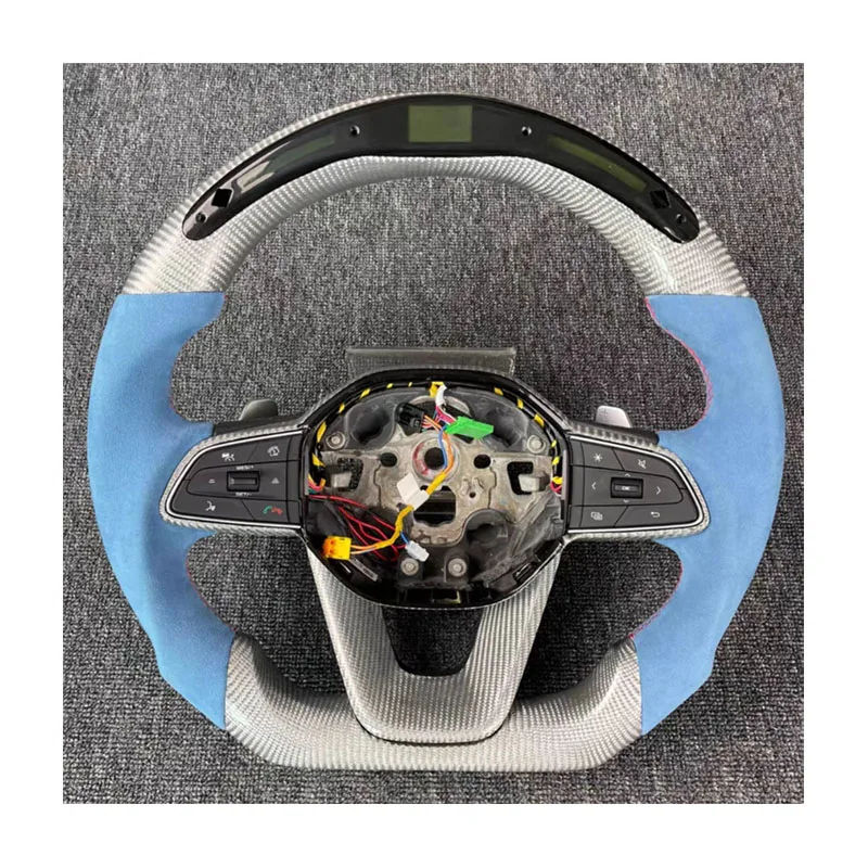 Customize Leather Steering Wheel Car Accessories for GEELY BINRAY Coolray Emgrand Forged Carbon Fiber Steering Wheel