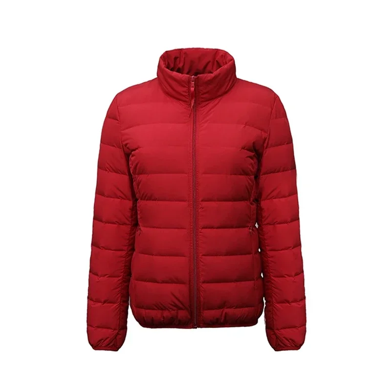 Frauen Luxus 90 % Weiße Ente Unten Nahtlose Ultra Leichte Packbare Jacke 2024 Neue Herbst Winter Frauen Casual Puffer Jacke