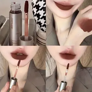 Langzeitmattem Lipgloss, Lack, nacktes Braun, Zimt und Nudelmilchtee, wasserdichte Lippenstrahl 10 Hauptverkauf Brown Lippenstifte - №10