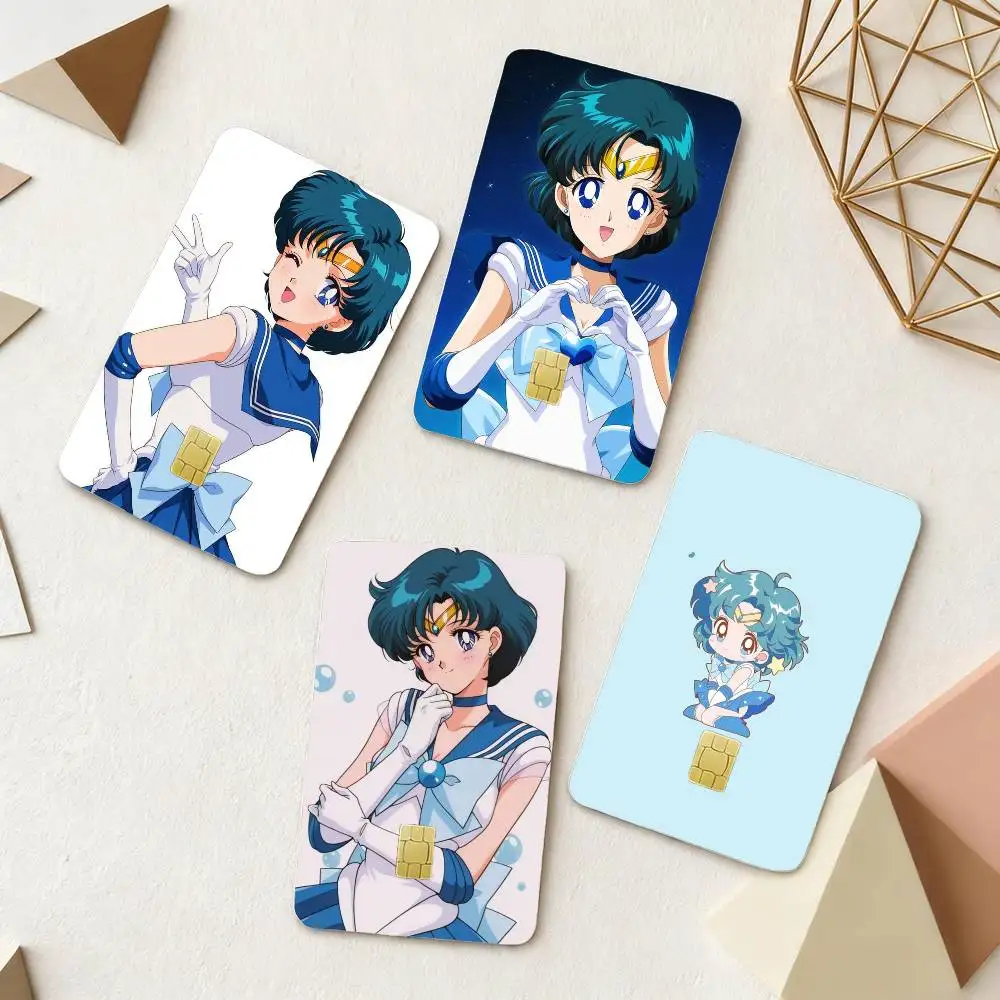 

Ami Mizuno Sailor Mercury 4pcs 1Set Card Stickers Small Waterproof Chip 4PCS Card Sticker Anti-Scratch