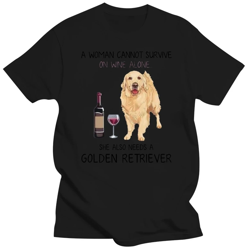 A Woman Cannot Survive On Wife Needs Golden Retriever T Shirt Grey Ladies S-3Xl Loose Size Tee Shirt