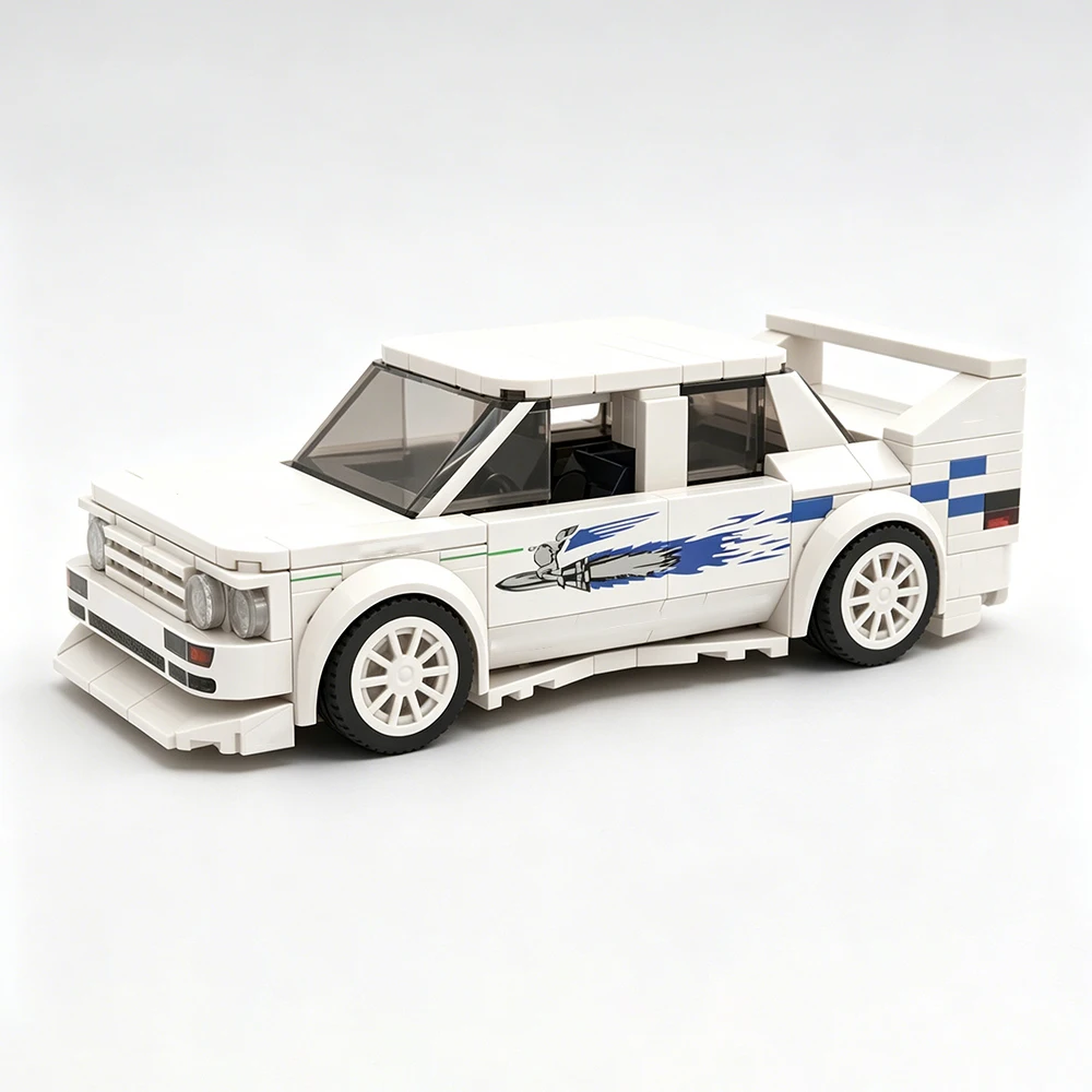Image of Neue MOC-Geschwindigkeit ​ ​ Serie 1995 City Drift Rennwagen Modellbausatz DIY Modulares Auto-Montage-Spielzeug Sammler-Geschenkset für Erwachsene