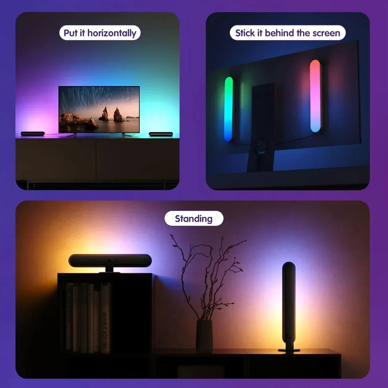 RGB Pickup Light Music Rhythm Lights Upgraded USB Rechargeable Model Christmas Decoration Desktop RGB Light Bar Music Rhythm