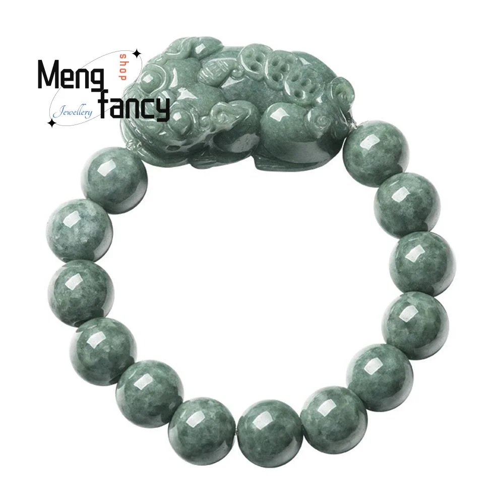 Natural A-goods Jadeite Money Fortune Pixiu Bracelet Retro Simple Exquisite Best Selling Mascots Fashion Jewelry Holiday Gift