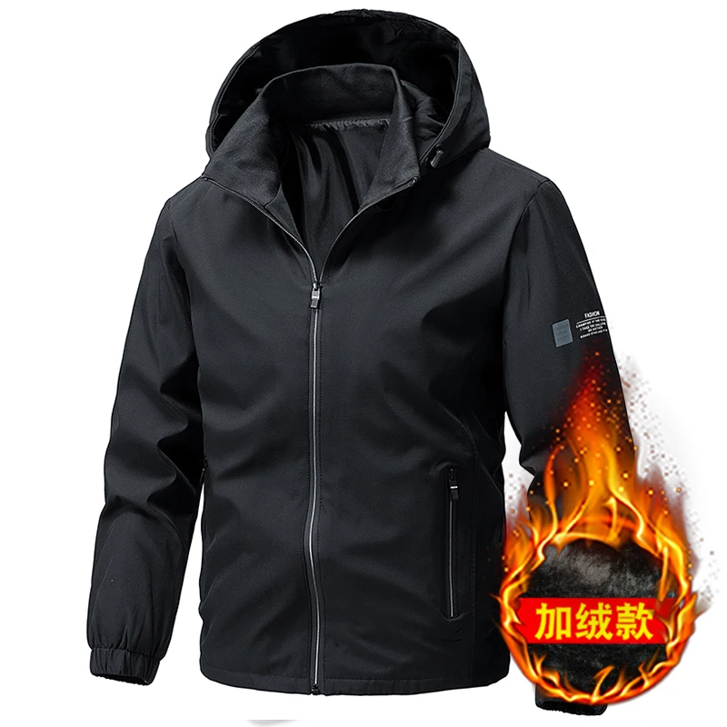 

Модная мужская куртка, деловой повседневный стиль, Новое поступление 2026, съемный капюшон, приталенный крой, изысканные карманы, осень и зима